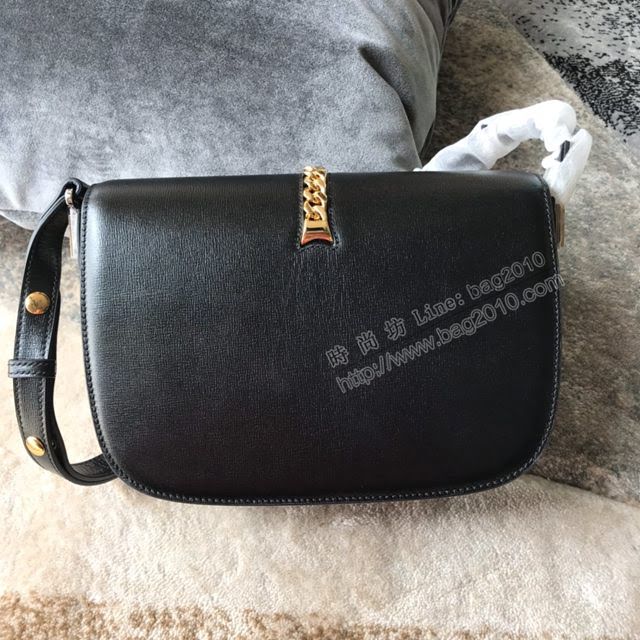 Gucci女包 古馳2020新款 Gucci爆款單肩斜跨女包 Gucci全皮手提袋 602781 黑皮  gdj1166